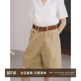 双折休闲百慕大短裤 纯棉酵素洗 女 循环档案 CycleDocument