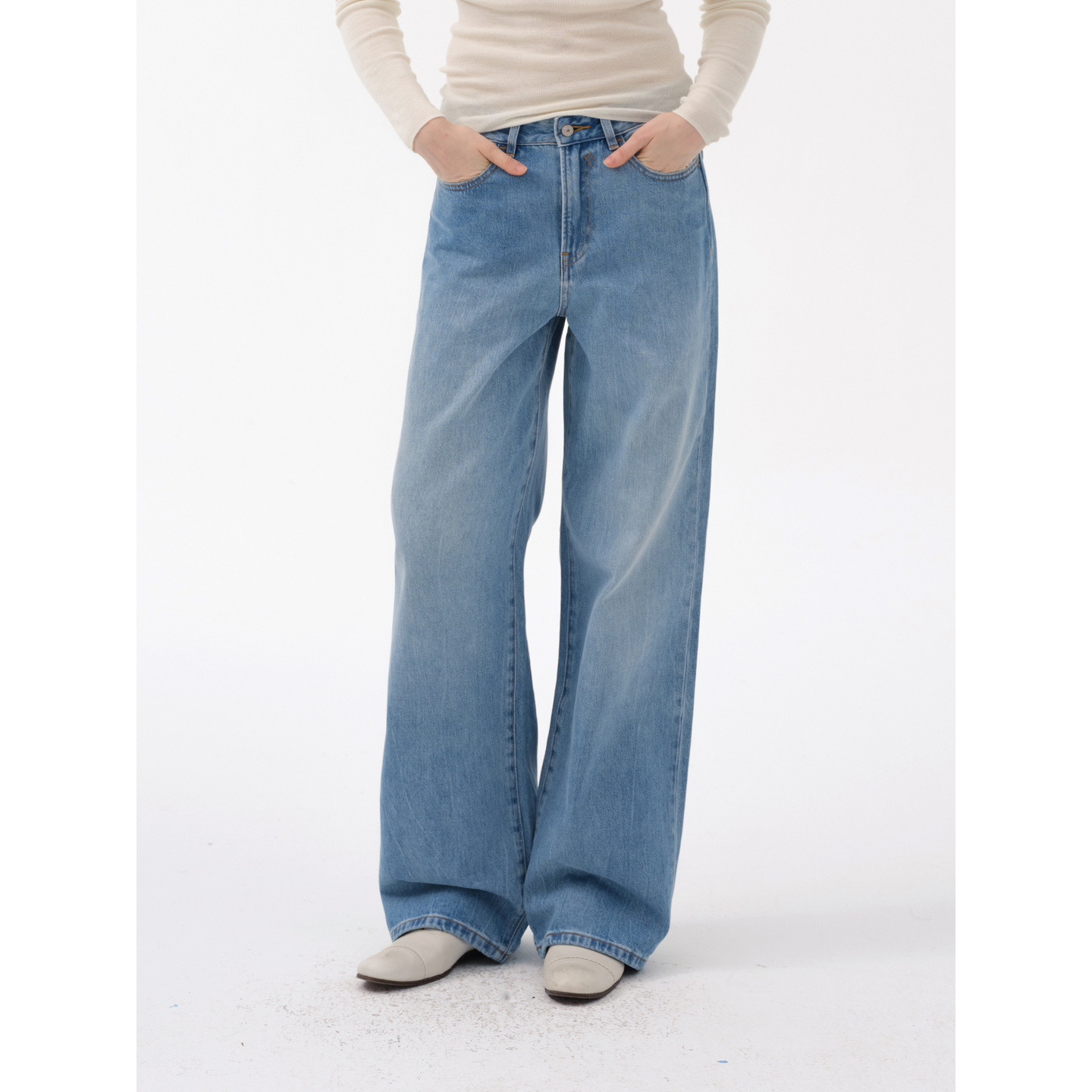 CycleDocument水洗蓝色牛仔长裤