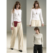 Document 叠穿B备云朵T&重磅正肩修身 长袖 Cycle T恤女内搭打底衫