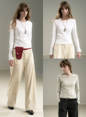 Cycle Document 叠穿B备云朵T&重磅正肩修身长袖T恤女内搭打底衫