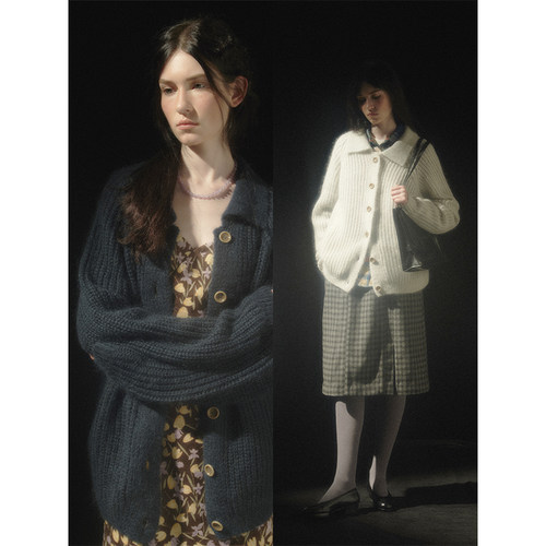 CycleDocument大翻领开衫毛衣