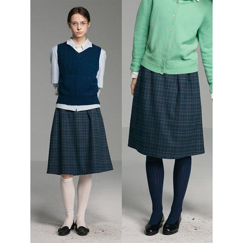 CycleDocument复古格纹半身裙