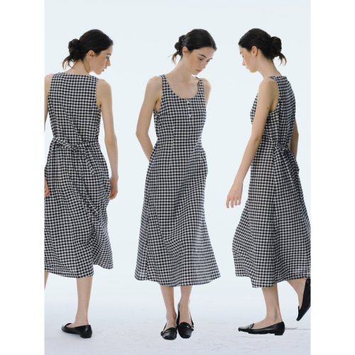 CycleDocument格纹背心连衣裙