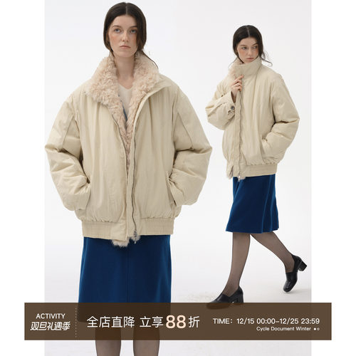 CycleDocument可拆卸毛领羽绒服