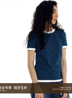 Cycle Document 2022SS夏季基础款软糯修身撞色圆领短袖T恤打底衫