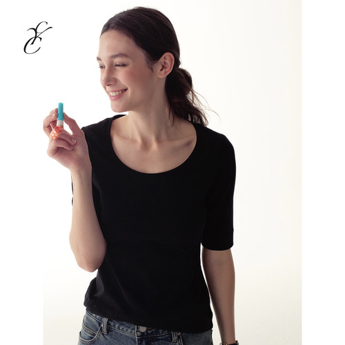 CycleDocument弹力修身五分袖T恤