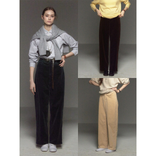 女百搭基础款 CycleDocument 复古精裁直筒高腰多色灯芯绒休闲长裤