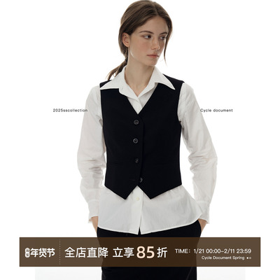 CycleDocument短款V领西装马甲
