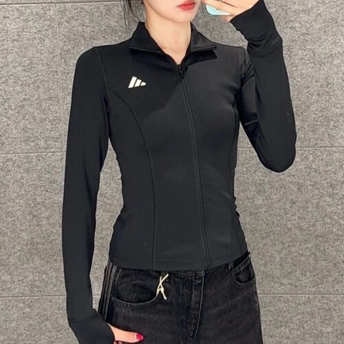 正品秋季新款阿迪达斯女子瑜伽健身训练半高领运动夹克外套JM9185