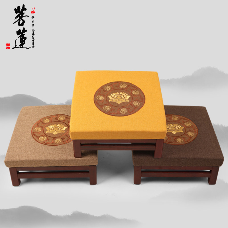 菩莲拜椅跪拜家用简易四方脚实木寺庙院佛堂念佛打坐垫禅修垫拜凳