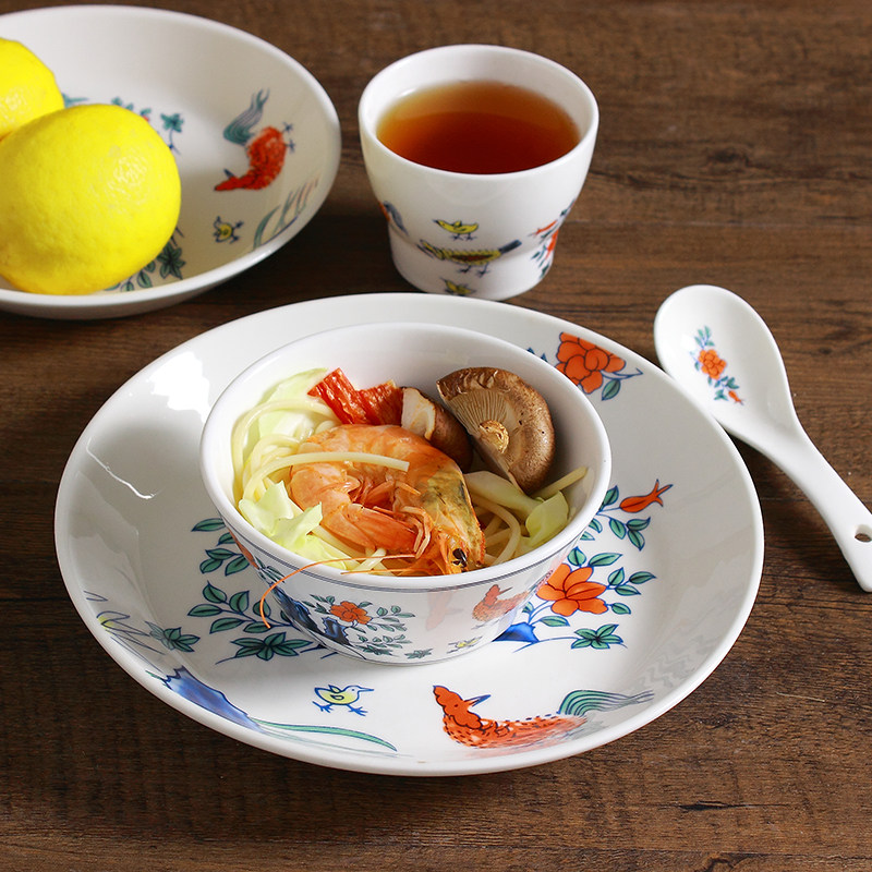 鸡缸斗彩仿古经典喜庆四件套陶瓷用品会所包厢摆盘碗盘碟套装创意,餐饮具,盘,淘宝优惠券,粉丝福利购,淘宝优惠卷