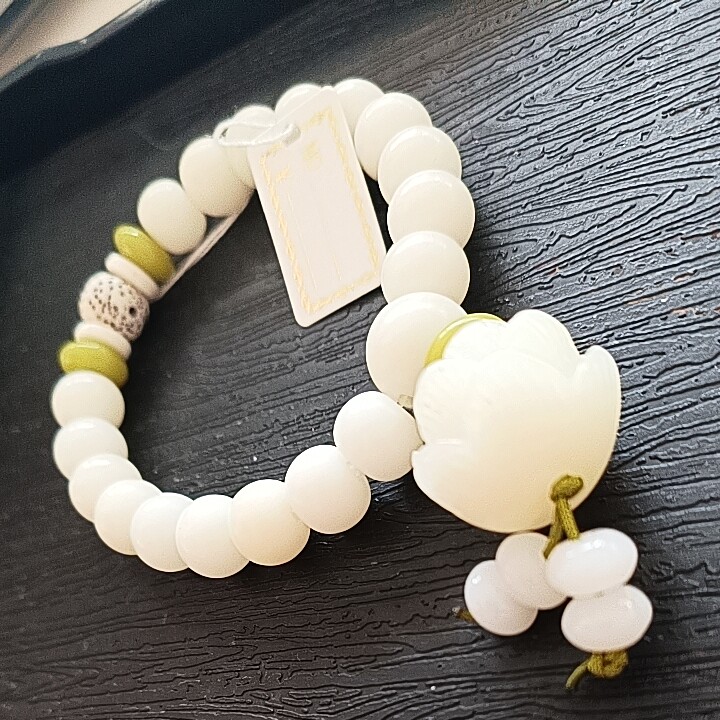 白玉菩提根转运手串菩提子佛珠手链男女百搭项链长款简约文玩配饰