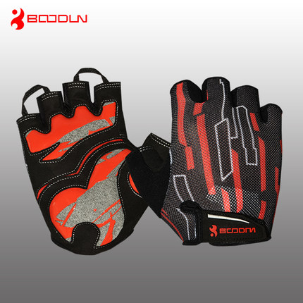 boodun 自行车山地车手套 加厚掌垫透气耐磨 男士半指骑行手套女