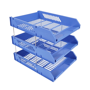 莫兰迪色文件座文件盘三层塑料横式文件框档案整理资料收纳架置物文件筐多层文件架文件夹收纳盒办公用品大全