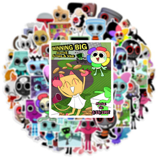 50张丹迪的世界贴纸电脑手机行李箱儿童贴画防水 Dandy's World