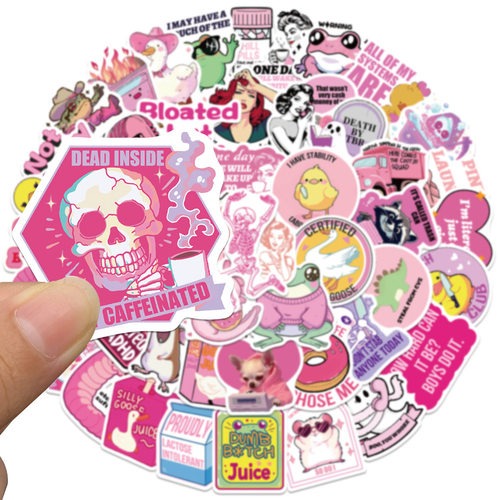 50张PinkFunnymeme贴纸欧美