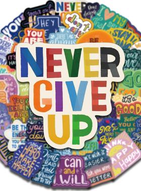 50张ins欧美励志贴纸手机壳电脑防水贴画 Inspirational Positive
