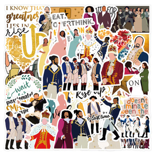 110张新款汉密尔顿音乐剧贴纸手账文具水杯电脑防水贴画 Hamilton