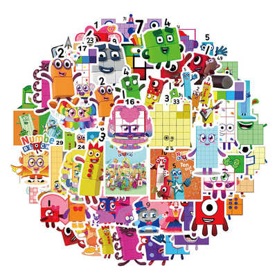 防水易撕儿童益智贴纸数字积木