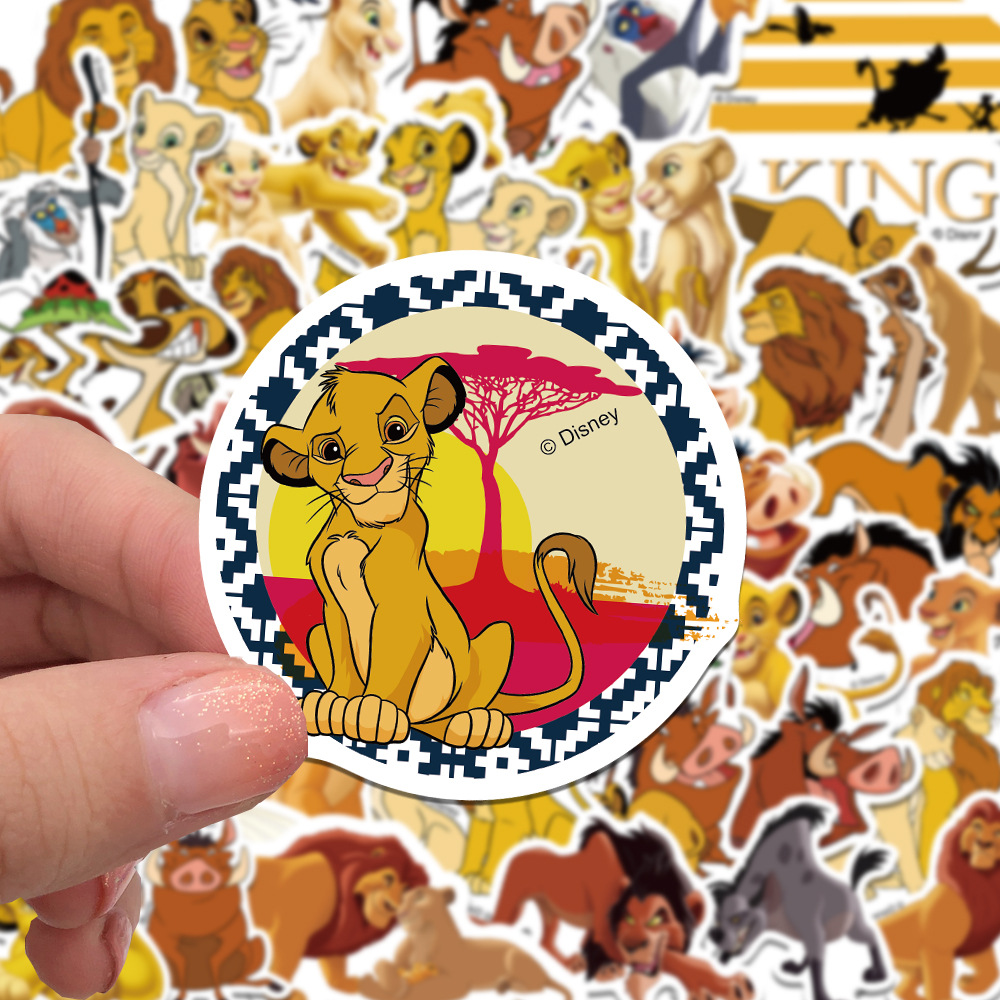 50张狮子王辛巴贴纸吉他行李箱手机壳头盔儿童贴画防水 lion king