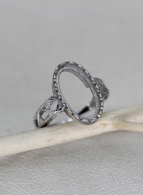 925纯银无爪女款士戒托戒指托银戒指空托8*16 12*13 11*14mm