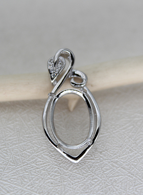 纯银挂坠项链空托