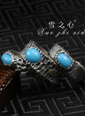 随形边角料复古做旧银戒指