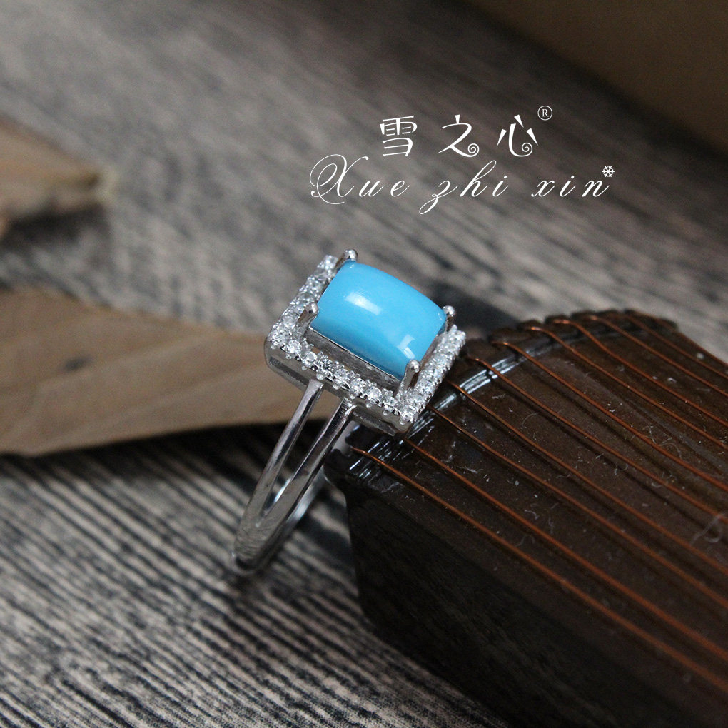 925纯银戒指托尖底宝石碧玺长方形戒托4*6 3.5*6 4*5.5戒指空托