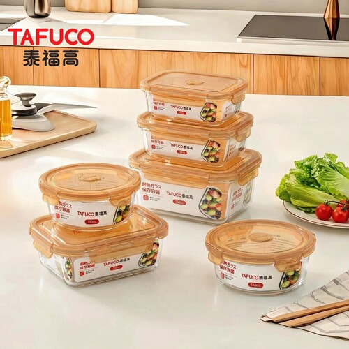泰福高玻璃饭盒微波密封保鲜盒