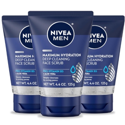 NIVEA MEN Maximum Hydration Deep Cleaning Face Scrub 3支