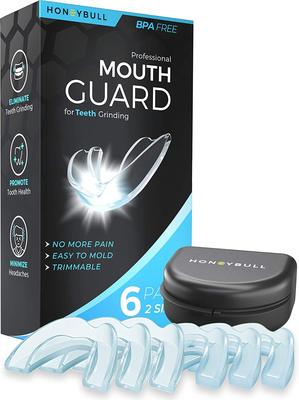 HONEYBULL Mouth Guard for Grinding Teeth [6 Pack - 2 Sizes]