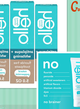 Hello Antiplaque and Whitening Fluoride Free Toothpaste 3支
