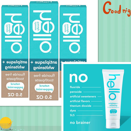 Hello Antiplaque and Whitening Fluoride Free Toothpaste 3支