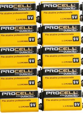 Duracell Procell Batteries金霸王乐器碱性无汞电池9V型号PC1604