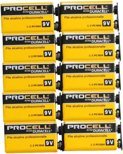 Duracell Procell Batteries金霸王乐器碱性无汞电池9V型号PC1604
