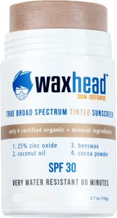 Waxhead Tinted Zinc Sunscreen Stick (SPF 30, 3.7oz, Tinted)
