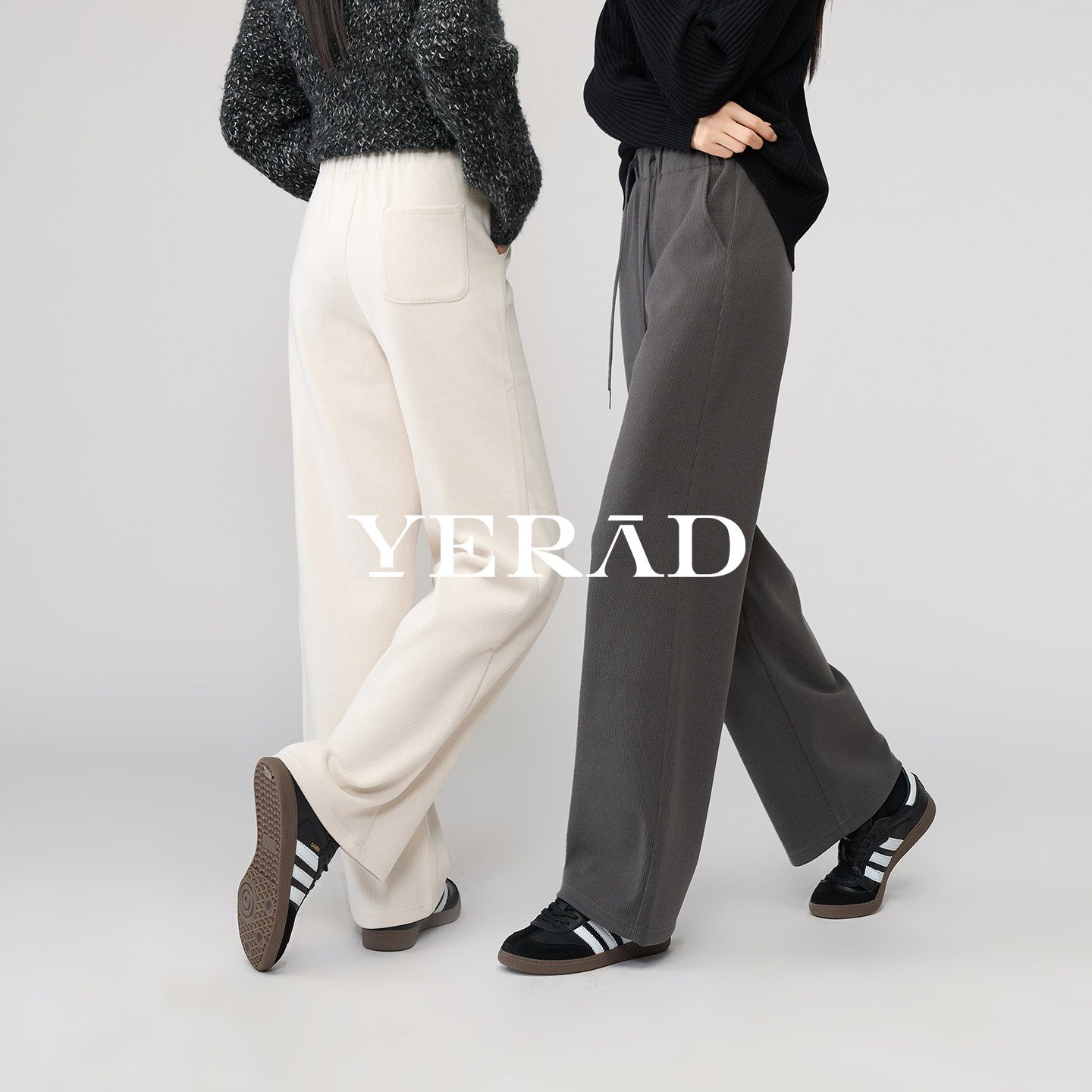 娅丽达醋酸羊毛弹力阔腿裤女