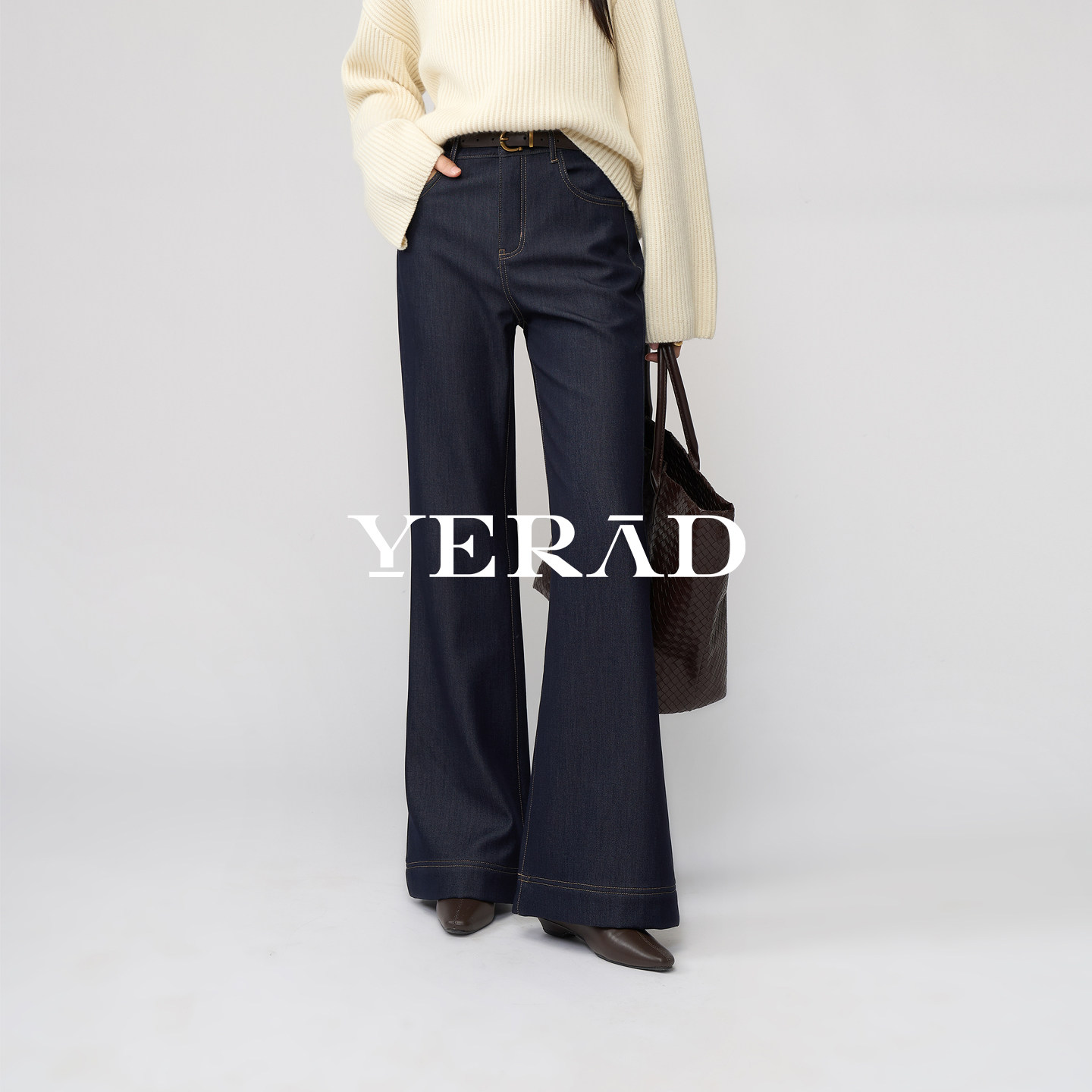 娅丽达加绒筒喇牛仔裤女新冬