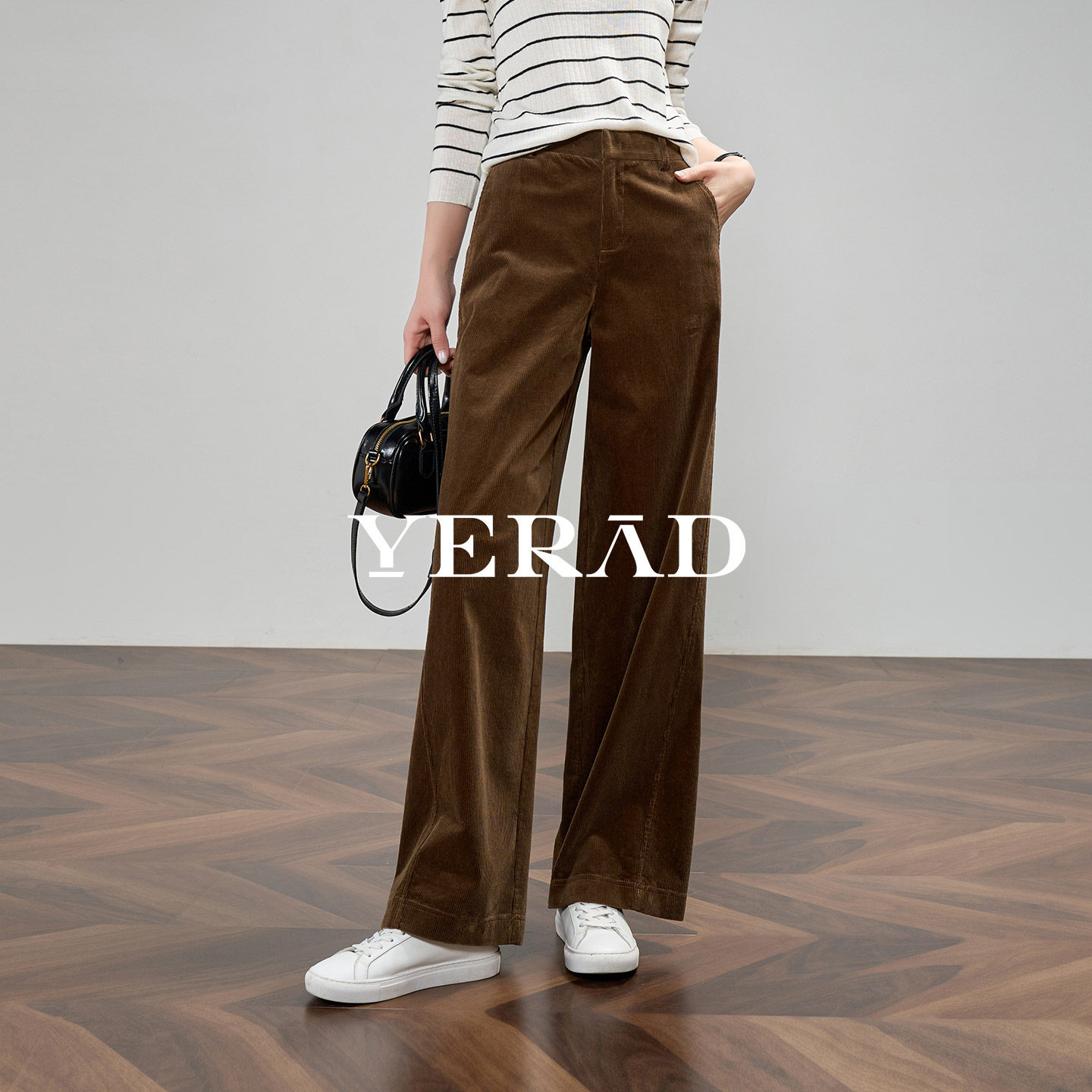 娅丽达窄版直筒裤女秋季2025秋季灯芯绒阔腿裤通勤气质休闲长裤子,女装/女士精品,休闲裤,淘宝优惠券,粉丝福利购,淘宝优惠卷