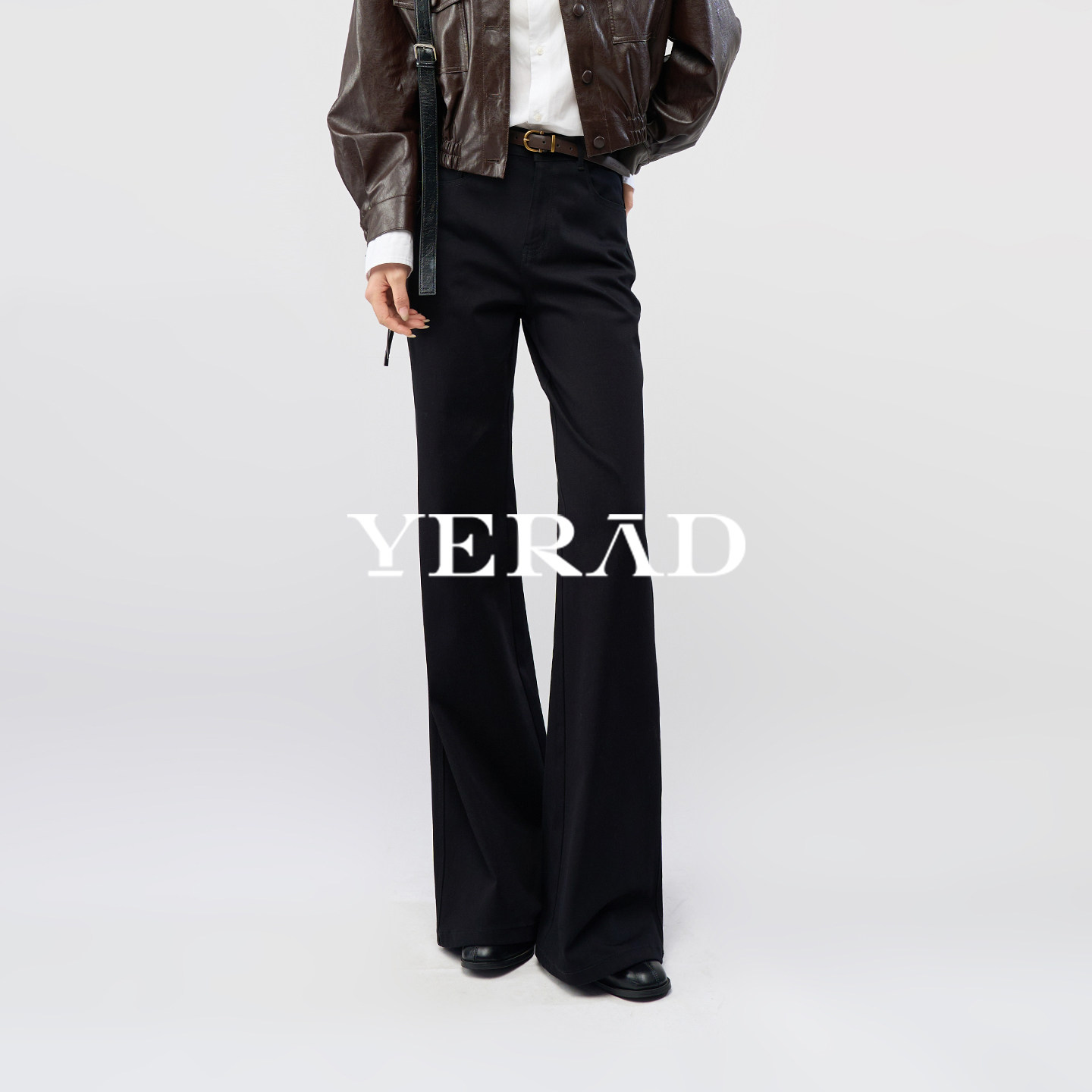 娅丽达微喇牛仔裤女2025年早秋季新款黑色显高时髦高知筒喇叭裤子,女装/女士精品,牛仔裤,淘宝优惠券,粉丝福利购,淘宝优惠卷