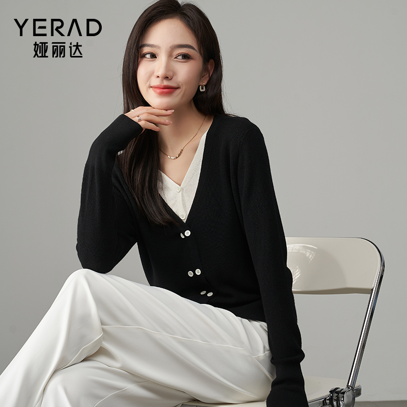 娅丽达假两件羊毛衫女