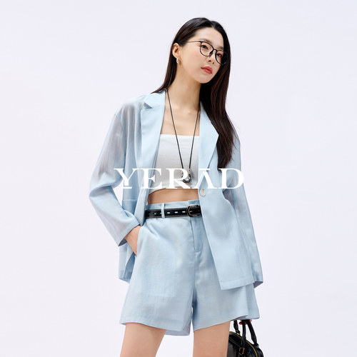 娅丽达莱赛尔醋酸西装短裤女