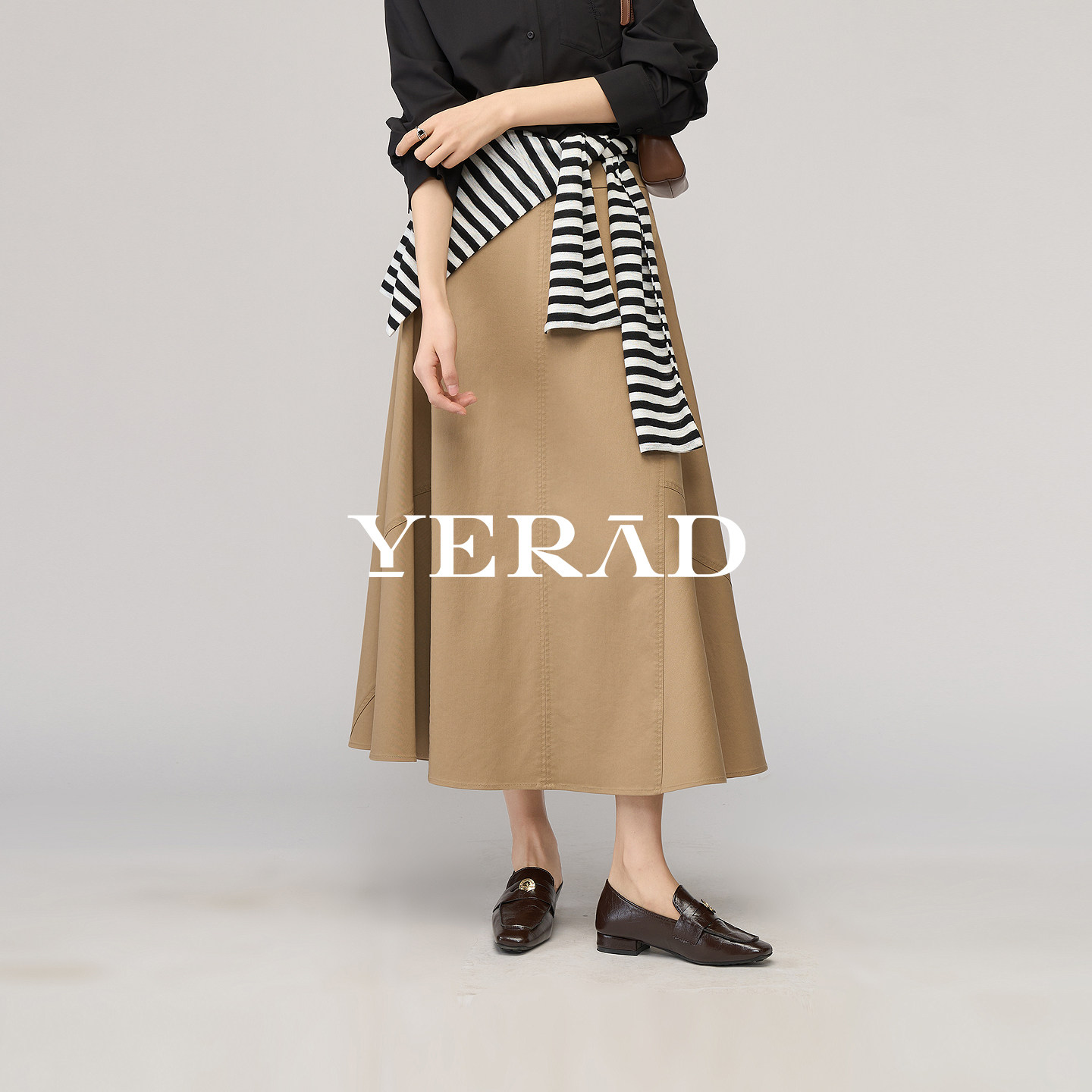 娅丽达莱赛尔高级拼接通勤a字半身裙女2026春日出游裙子高腰长裙,女装/女士精品,大码半身裙,淘宝优惠券,粉丝福利购,淘宝优惠卷