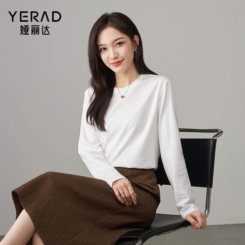 娅丽达宽松版型圆领t恤女