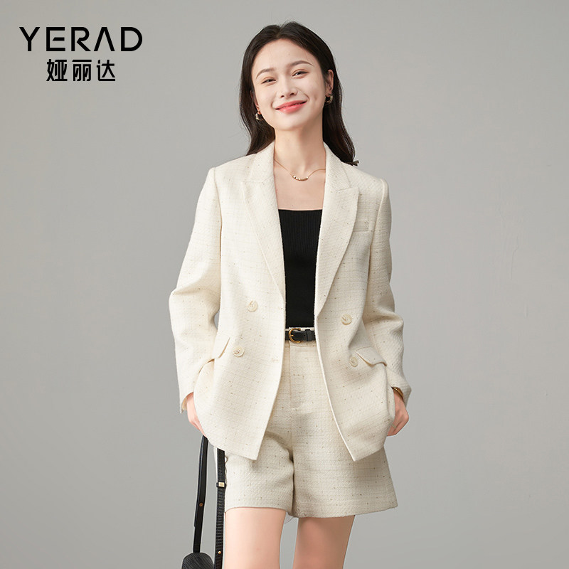 娅丽达高级感戗驳领休闲西装外套女2024新款优雅气质宽松西服上衣