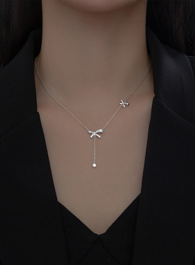 925银蝴蝶节女锁骨链气质高级感