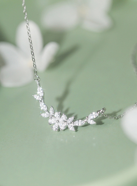 6iu6iu原创925银紫藤花小清新简约百搭闺蜜锁骨链女项链