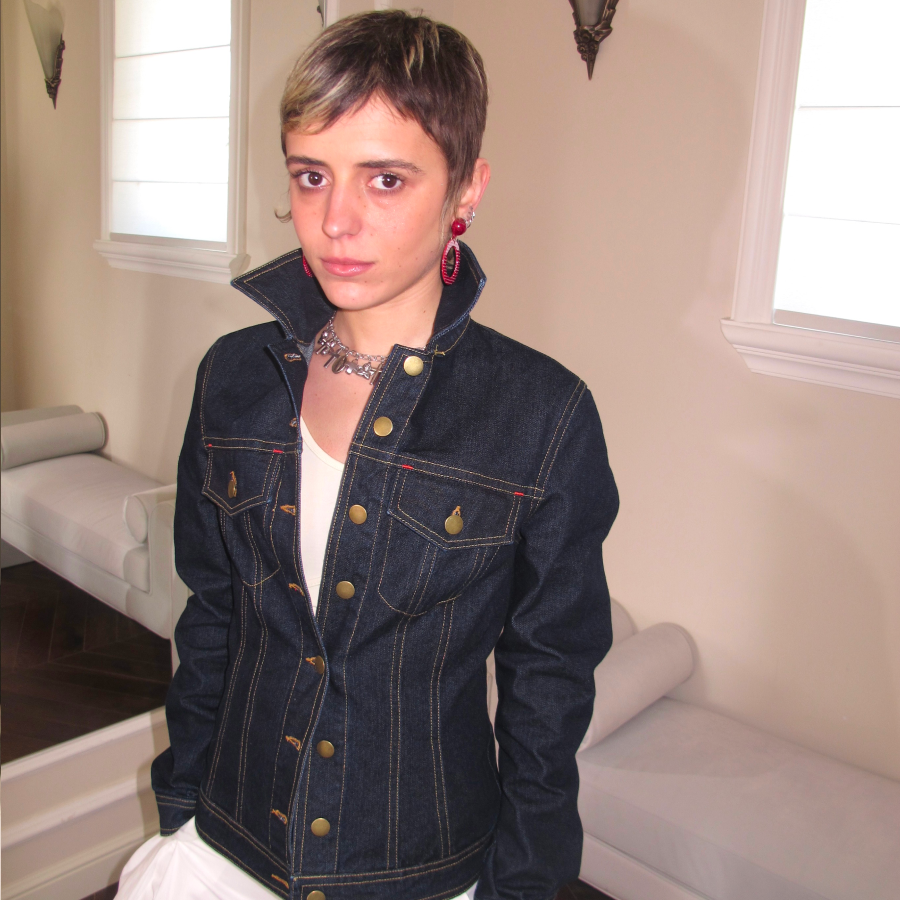 AXISOF复古原创收腰牛仔外套女