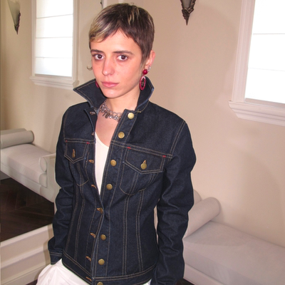 AXISOF复古原创收腰牛仔外套女