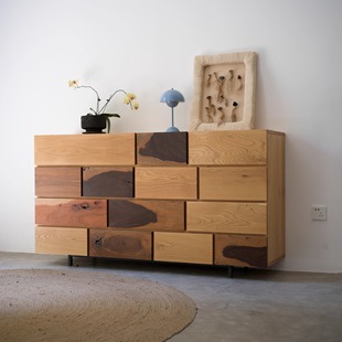 野木1978 多彩结疤狩多斗柜电视柜侘寂玄关边柜北欧现代餐边储物